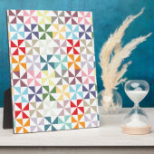 幾何学的カラフル風車 フォトプラーク (側面)