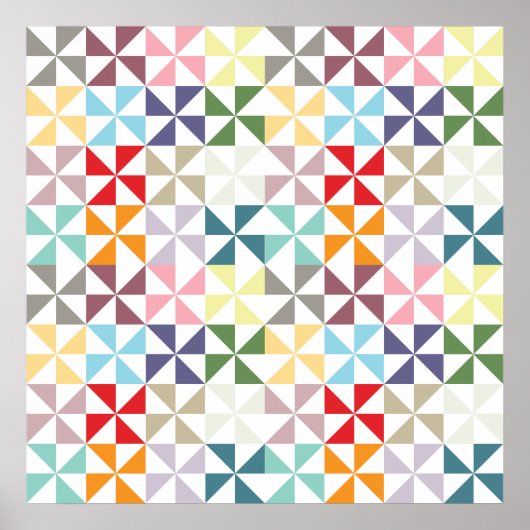 幾何学的カラフル風車 ポスター (正面)