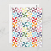 幾何学的カラフル風車 ポストカード (正面/裏面)