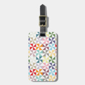 幾何学的カラフル風車 ラゲッジタグ (正面縦)