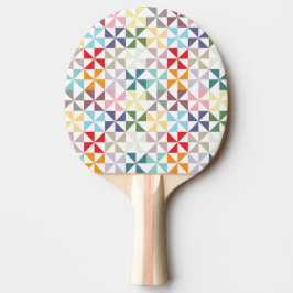 幾何学的カラフル風車 卓球ラケット
