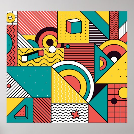 幾何学的カラフル:抽象芸術パターン。 ポスター (正面)