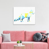 幾何学的キツネ動物 キャンバスプリント (インサイチュ (リビング))