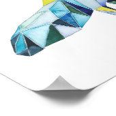 幾何学的キツネ動物 ポスター (角)