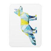 幾何学的キツネ動物 マグネット (縦)