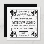 幾何学的ギャツビースタイル殺人謎誕生日 招待状 (正面/裏面)