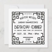 幾何学的ギャツビースタイル殺人謎誕生日 招待状 (正面)