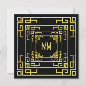 幾何学的ギャツビースタイル、殺人事件ミステリーハロウィーン 招待状 (裏面)