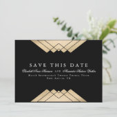 幾何学的ギャツビーフェイク金ゴールドホイ救ルこの日付 案内状 (スタンド正面)