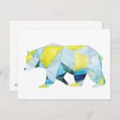 幾何学的クマ動物 ポストカード (正面/裏面)