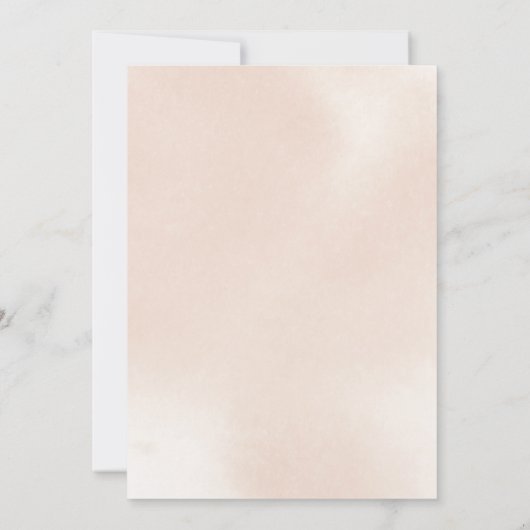 幾何学的クラシックほこりっぽいピンクローズキンセアニラ 招待状 (裏面)