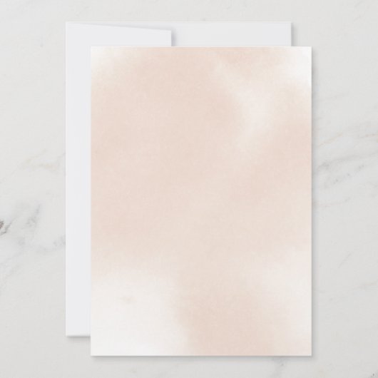 幾何学的クラシックダスティピンクローズフローラボーダ 招待状 (裏面)