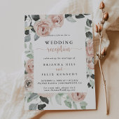 幾何学的クラシックピンクローズウェディング 招待状