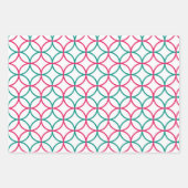 幾何学的クラシック赤緑白クリスマス ラッピングペーパーシート (正面3)