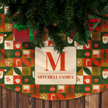 幾何学的クリスマスシームレスサンタベアーパターン