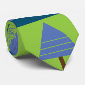 幾何学的クリスマスツリーのストライプ ネクタイ (ロール)