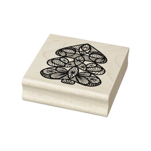 幾何学的クリスマスツリーイラストレーションパターンアート ラバースタンプ (スタンプ)