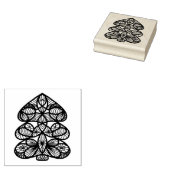 幾何学的クリスマスツリーイラストレーションパターンアート ラバースタンプ (押印)