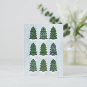 幾何学的クリスマスツリー家族の願い シーズンポストカード (スタンド正面)