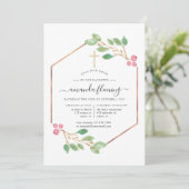 幾何学的クリスマスバプテスマまたは《キリスト教》洗礼式や命名式 招待状 (スタンド正面)