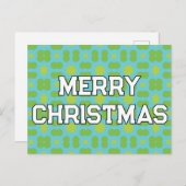 幾何学的クリスマスパターンパーソナライズされた- シーズンポストカード (正面/裏面)