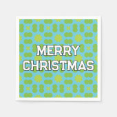 幾何学的クリスマスパターンパーソナライズされた- スタンダードカクテルナプキン (正面)