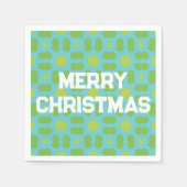 幾何学的クリスマスパターンパーソナライズされた- スタンダードカクテルナプキン (正面)