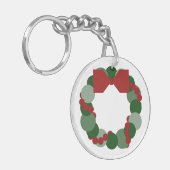幾何学的クリスマスリース キーホルダー (正面左)