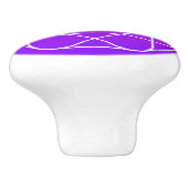 幾何学的クールモノグラム |マゼンタ紫バイオレット セラミックノブ (側面)