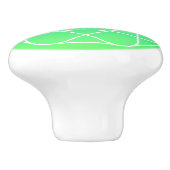 幾何学的クールモノグラム |青とライムグリーングラデーション セラミックノブ (側面)