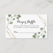 幾何学的グリーンリーユーカリオムツラッフルチケット エンクロージャーカード (正面)