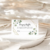 幾何学的グリーンリーユーカリオムツラッフルチケット エンクロージャーカード