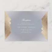 幾何学的グレー金ゴールドギャツビー結婚披露宴カード エンクロージャーカード (正面)