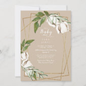 幾何学的コットンタンベビーシャワー 招待状 (正面)