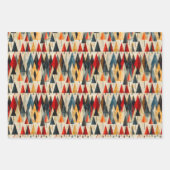 幾何学的コンテンポラリークリスマスツリーパターン ラッピングペーパーシート (正面3)