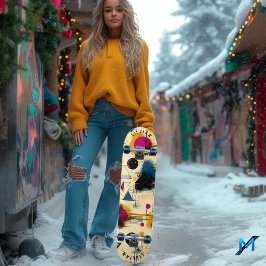 幾何学的コンテンポラリー抽象芸術およびダイナミック形状 スケートボード