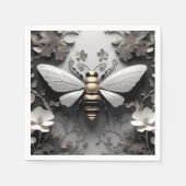 幾何学的ゴールデンハネビーアート スタンダードカクテルナプキン (正面)