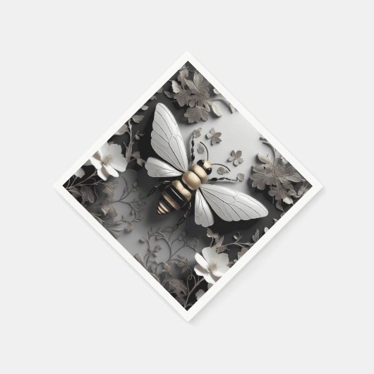 幾何学的ゴールデンハネビーアート スタンダードカクテルナプキン (角)