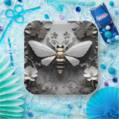 幾何学的ゴールデンハネビーアート ペーパープレート (パーティー)