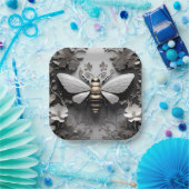 幾何学的ゴールデンハネビーアート ペーパープレート (パーティー)