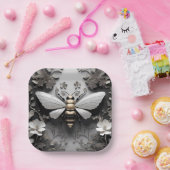 幾何学的ゴールデンハネビーアート ペーパープレート (パーティー)