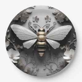 幾何学的ゴールデンハネビーアート ペーパープレート