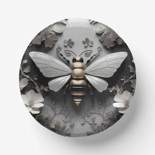 幾何学的ゴールデンハネビーアート ペーパーボウル (正面)