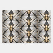 幾何学的ゴールデンハネビーアート ラッピングペーパーシート (正面3)