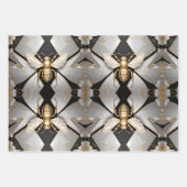 幾何学的ゴールデンハネビーアート ラッピングペーパーシート (正面)