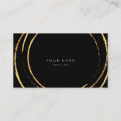幾何学的ゴールデンフォイルズサークルブラックVip 名刺 (正面)