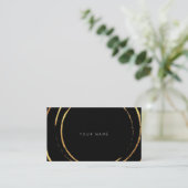 幾何学的ゴールデンフォイルズサークルブラックVip 名刺 (スタンド正面)