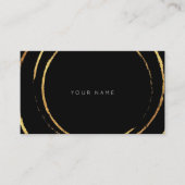 幾何学的ゴールデンフォイルズサークルブラックVip 名刺 (正面)