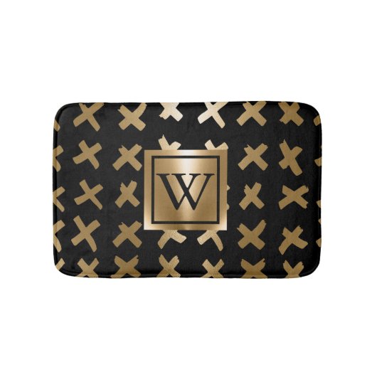 幾何学的ゴールデン抽象芸術 バスマット (正面)