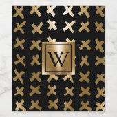 幾何学的ゴールデン抽象芸術 ワインラベル (シングルラベル)